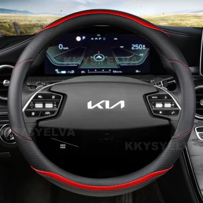 PU หนังพวงมาลัยรถสําหรับ KIA K5 KX5 K2 K3 GT ยี่ห้อ Rio Cerato Sportage Stinger EV6 EV6 GT EV6 GT-li
