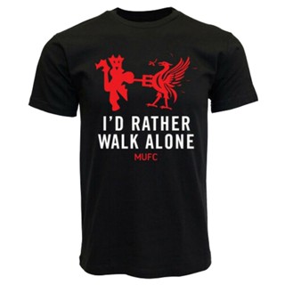 [S-5XL]เสื้อยืดลําลอง แขนสั้น พิมพ์ลาย ID Rather Walk Alone Football สําหรับผู้ชาย