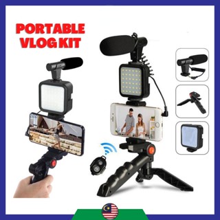 ชุดบล็อก Vlog สําหรับ Youtuber คอนแทนต์ Creator Vlogging Kit &amp; Livestreaming Lighting Mic Camera Kit AY-49