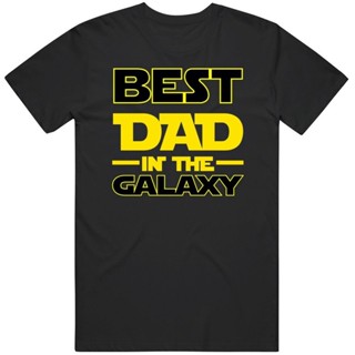 เสื้อยืดชาย เสื้อยืดคอกลม เสื้อยืดโอเวอร์ไซส์เสื้อยืด พิมพ์ลาย Best Dad In The Galaxy FatherS Day Star Wars สําหรับผู้ช