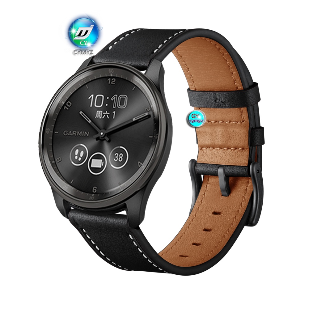for Garmin Vivomove Trend สาย สายหนังแท้ สายสำรอง Garmin Vivomove Trend สายรัด สายรัดข้อมือกีฬา