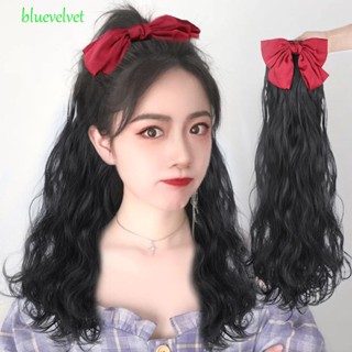 BLUEVELVET Bow Ponytail Hairpiece Daily High quality Soft Women Fluffy Hair Accessories Cute Princess Sweet Curly Ponytail Wig