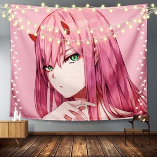 Syasya Darling in Franxx พรมแขวนผนัง อะนิเมะ Zero Two พรมห้องนอน ห้องนั่งเล่น หอพัก ตกแต่งบ้าน