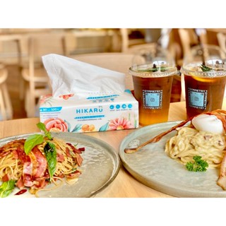 ฮิคารุ ทิชชู่พรีเมียมหนา 4 ชั้น ไร้ฝุ่น 1แพ็คหูหิ้ว 5ห่อ ปรับขนาดใหม่ ใหญ่กว่าเดิม