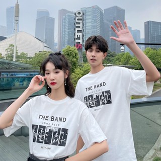 -NEW-เสื้อยืดวินเทจ oversize  ลายเท่ๆใส่ได้ทั้งชายหญิงสกรีนลาย THE BAND #A47