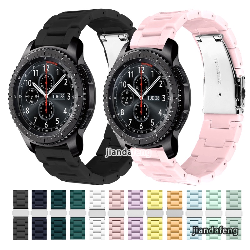 สายนาฬิกาข้อมือ พลาสติก เรซิน อะคริลิค สีใส แฟชั่น สําหรับ Samsung Gear S3 Frontier Classic