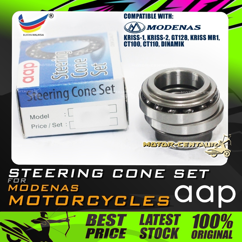 KON STERENG/FORK AAP STEERING CONE SET MODENAS KRISS 1,2,MR1,GT128,CT100,CT110,DINAMIK
