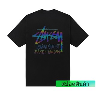 เสื้อยืดแขนสั้น ผ้าฝ้าย พิมพ์ลายโลโก้ตัวอักษร Stussy ทรงหลวม สไตล์คลาสสิก สําหรับผู้ชาย และผู้หญิง