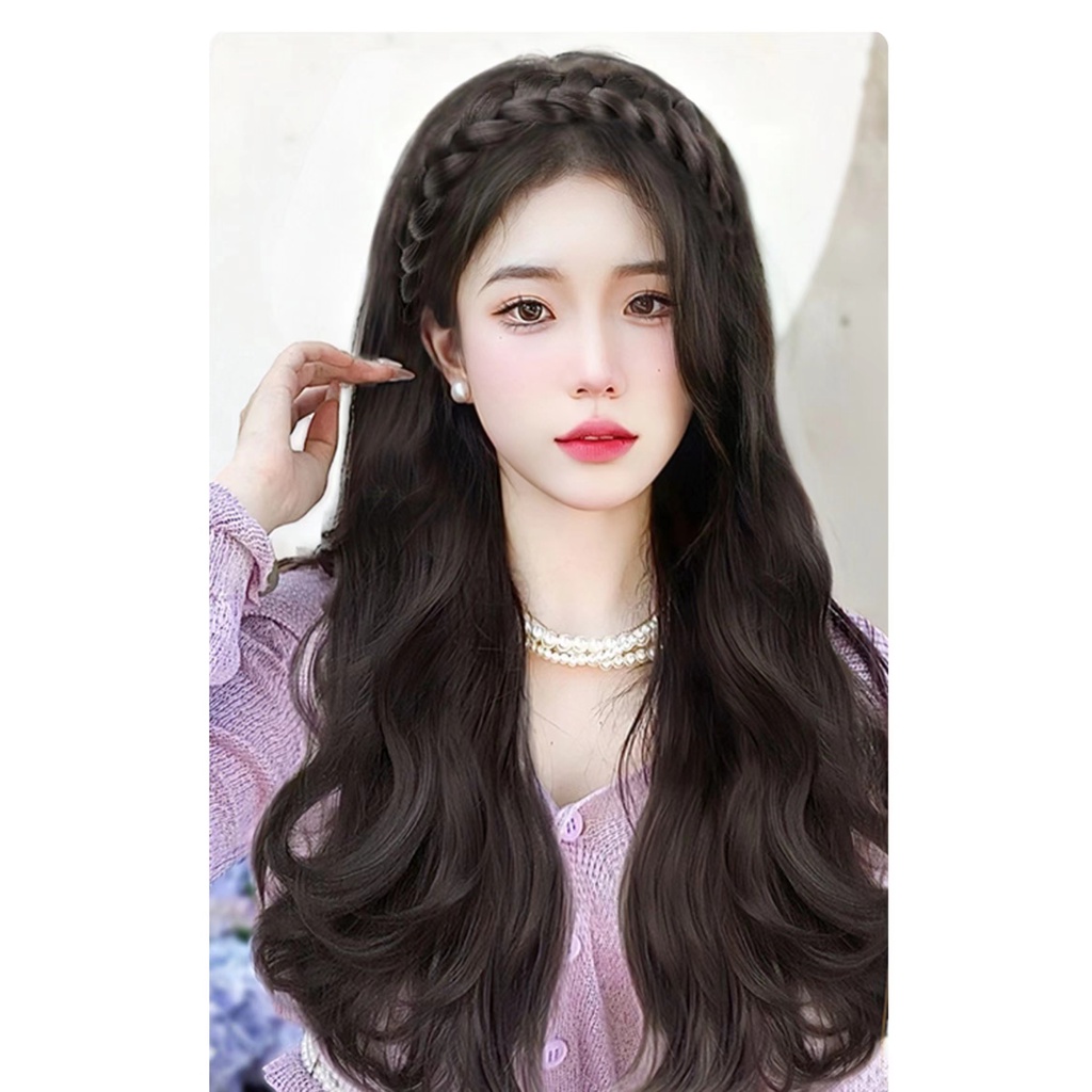 ใหม่ ที่คาดผมถัก ผมหยิก ขนาดใหญ่ วิกผมหยักศก รูปตัว U สําหรับผู้หญิง ผู้ชาย นักเรียน ธรรมชาติ ใช้ทุกวัน