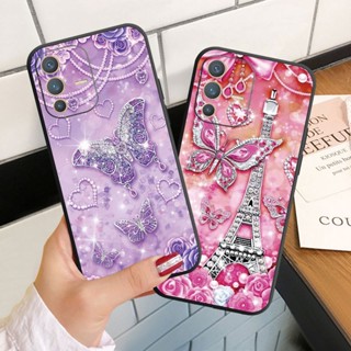 เคสโทรศัพท์มือถือ ซิลิโคนนุ่ม ลายผีเสื้อ ประดับเพชร สําหรับ Vivo V23 V23E V25 Pro V25E