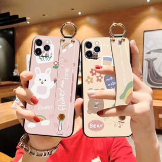 เคสโทรศัพท์มือถือหนัง TPU นิ่ม กันกระแทก ลายดอกไม้ กระต่าย หมีน่ารัก พร้อมแหวนขาตั้ง สําหรับ Samsung M23 A52 S22 Plus Ultra A72 M13 A53 M13 4G 5G