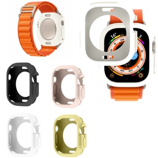 เคสกันชนหน้าจอ ขนาด 45 มม. 41 มม. 44 มม. 40 มม. 42 มม. 38 มม. สีแคนดี้ สําหรับ Apple Watch Super Case 49 มม.