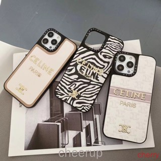 CELINE เคสป้องกันโทรศัพท์มือถือ TPU แบบนิ่ม ลาย 3d สีทอง สําหรับ Apple iPhone 14 13 12 11 Pro Max 11 12 13 14 Pro Max