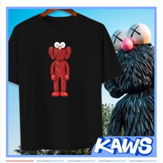 เสื้อยืด เสื้อสาวอวบ เสื้อยืดชาย Kaws เสื้อยืดงาถนน Kaws เสื้อยืดแฟชั่นบุคลิกภาพผ้าฝ้าย Unisex ขนาดเอเชีย !gK