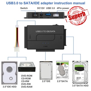 อะแดปเตอร์แปลงสายเคเบิลฮาร์ดดิสก์ USB3.0 เป็น SATA IDE 2.5 3.5 หลายอินเตอร์เฟซ M9Y1