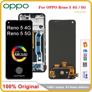 อะไหล่หน้าจอสัมผัสดิจิทัล LCD 6.43 นิ้ว สําหรับ OPPO Reno5 4G CPH2159 Reno 5 5G CPH2145