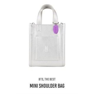 กระเป๋าหนังสะพายไหล่ ขนาดเล็ก ลายศิลปินเกาหลี BTS Merch สีเงิน