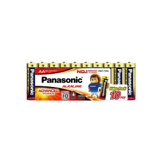 ถ่านอัลคาไลน์ AA (แพ็ค10ก้อน) ทอง Panasonic LR6T/10SL ถ่าน