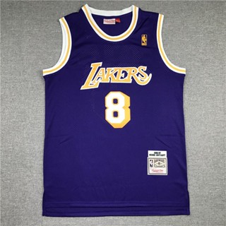 ขายดี nba Lakers No. ป้ายฉลาก Kobe Briante สีม่วง สีเหลือง เลขที่ 8 สไตล์เรโทร เสื้อกีฬา ปักลาย สีเหลือง 24 ชิ้น 499142