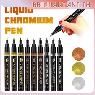 Chrome Marker Metallic Liquid Chrome Mirror Marker Pen Gold Silver Copper Waterproof Mirror Reflective Paint Craftwork Marker Pen Bri