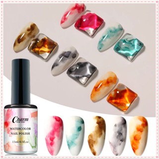 Charm ยาทาเล็บเจล ไล่โทนสี โลหะ รูปหินอ่อน สําหรับตกแต่งเล็บ