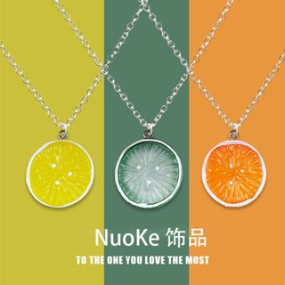เครื่องประดับ สร้อยคอ จี้เลม่อนน่ารัก สีสันสดใส แฟชั่นฤดูร้อน สไตล์ฮิปฮอป
