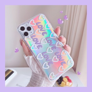 เคสโทรศัพท์มือถือ แบบนิ่ม ลายหัวใจ สําหรับ Iphone 11 12 13 Laser 14 12promax 11 8plus Apple Xs max