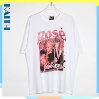 พร้อมส่ง เสื้อยืดแขนสั้น ผ้าฝ้าย ทรงหลวม พิมพ์ลาย BlackPink Rose พลัสไซซ์ สไตล์ฮิปฮอป วินเทจ ฤดูร้อน สําหรับผู้ชาย และผู้หญิง