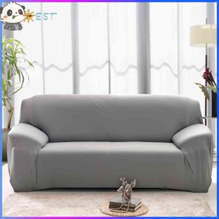 ❉THEBEST❉Fashion Slipcover Stretchable Pure Color Sofa Cushion Cover (Loveseat Grey)