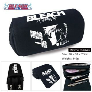 Bleach กระเป๋าดินสอ ผ้าแคนวาส ลายการ์ตูน มีซิป สําหรับนักเรียนชาย และหญิง