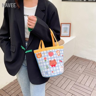 NAVEE กระเป๋าถือ กระเป๋าผ้า สไตล์เกาหลี แฟชั่นมา น่ารัก -bucket bag