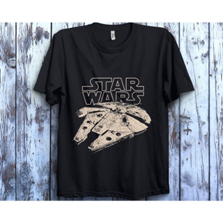 เสื้อยืดแขนสั้นเสื้อยืด พิมพ์ลายกราฟฟิค Star Wars Millennium Falcon แฟชั่นฤดูร้อน สําหรับผู้ชายS-5XL