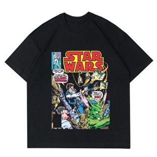 เสื้อยืดแขนสั้นเสื้อยืดโอเวอร์ไซส์เสื้อยืด ลาย STAR WARS สไตล์วินเทจ | เสื้อยืด ลายการ์ตูน STARWARS VINTAGE | เสื้อยืด พ