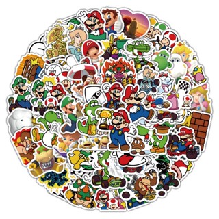 สติกเกอร์ กันน้ํา ลายเกม Super Mario สไตล์คลาสสิก สําหรับติดตกแต่งตู้เย็น รถยนต์
