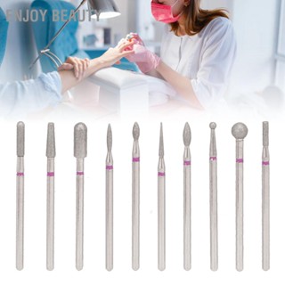 Enjoy Beauty 10 ชิ้นเล็บสว่านชุดบ้านมืออาชีพ Emery Cuticle Remover บิตสำหรับเล็บศิลปินมือใหม่