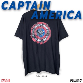 Power 7 Shop เสื้อยืดการ์ตูน มาร์เวล Captain America ลิขสิทธ์แท้ MARVEL COMICS  T-SHIRTS (MVX-039)