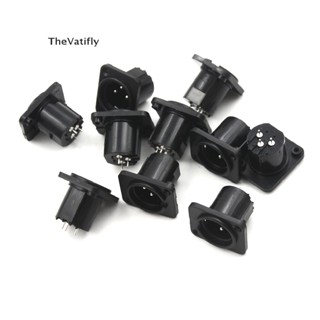 [TheVatifly] New 10pcs Male Chassis Socket 3-Pin XLR Jack Panel Mount Non-Latching Connector [Preferred]