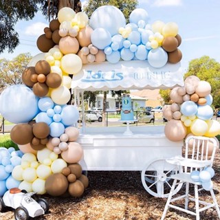 111 PCS ชุดลูกโป่ง Arch ชุดกาแฟสีฟ้าวันเกิด Baby Shower Balloons Party Decorations