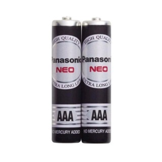 ถ่านไฟฉาย ถ่าน. Battery. Panasonic. Neoใสีดำ.AAA(3A)แพ็ค/2ก้อน.ของแท้จากบริษัท ถ่านไฟฉาย
