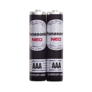 ถ่านไฟฉาย ถ่าน. Battery. Panasonic. Neoใสีดำ.AAA(3A)แพ็ค/2ก้อน.ของแท้จากบริษัท ถ่านไฟฉาย