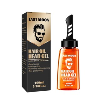 East Moon Professional 2-in-1 Men Hair Wax Gel With Comb Long-Lasting Fluffy Men Hair Wax Strong Hold Hair Stying Gel Grooming Hairspray for