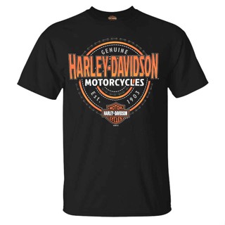 Harley-Davidson Mens Motorcycle Chain Round Neck Pure Cotton Short-Sleeved t-Shirt_03