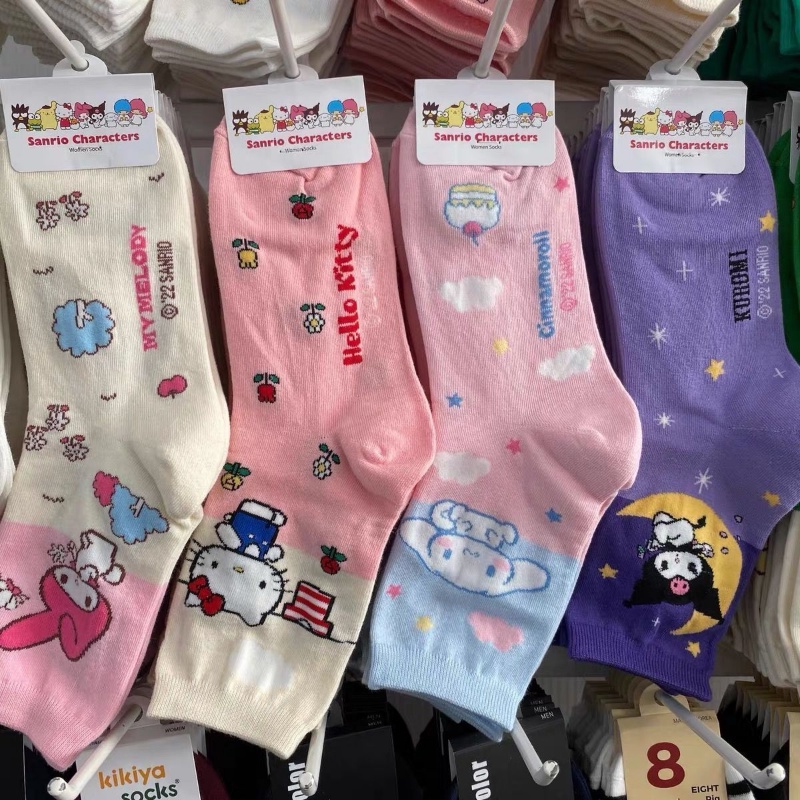 Female Cotton Socks Cartoon Socks Cute Kitty Cat Funny Socks Jade Gui Dog Colorful Medium Tube Girl 