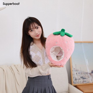 Supperboat หมวกสตรอเบอร์รี่ นุ่ม น่ารัก หมวกตุ๊กตา วันหยุด ปาร์ตี้ เครื่องประดับผม พร็อพถ่ายภาพ หมวกการ์ตูน หมวกคอสเพลย์ อุปกรณ์ปาร์ตี้โปรดปราน