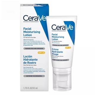 เซราวี CERAVE Facial Moisturizing Lotion SPF 25 บำรุงผิวหน้า ป้องกันแสงแดด สำหรับผิวธรรมดา-ผิวแห้ง 52ml.(ครีมบำรุงผิว)