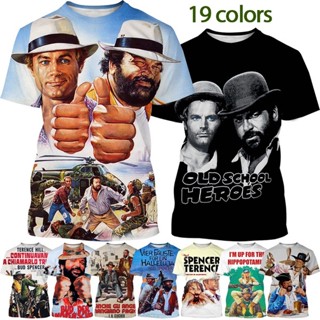 3dt-bud Spencer Terence Hill เสื้อยืดลําลอง แขนสั้น พิมพ์ลาย 3D แฟชั่นฤดูร้อน สําหรับผู้ชาย