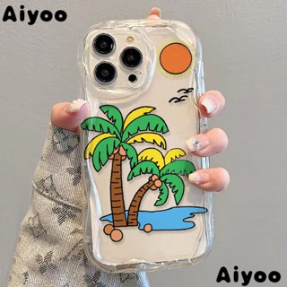 ✅เคสโทรศัพท์มือถือแบบนิ่ม ใส กันกระแทก ลายต้นมะพร้าว ริมทะเล สําหรับ iPhone 147promax xs12 11 147promax Xr 8pเคสโทรศัพท์มือถือ ลาย OZDH สําหรับ Apple 13