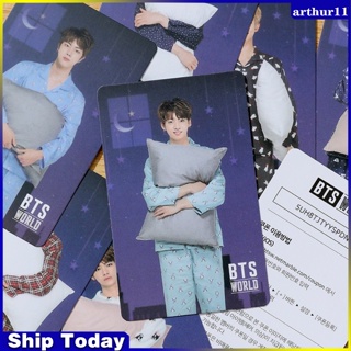 Arthur COD โปสการ์ดโลโม่การ์ด ลายศิลปินเกาหลี BTS World Pajama Party RM Jin SUGA J-Hope Jung JiMin V Kook ขนาดเล็ก
