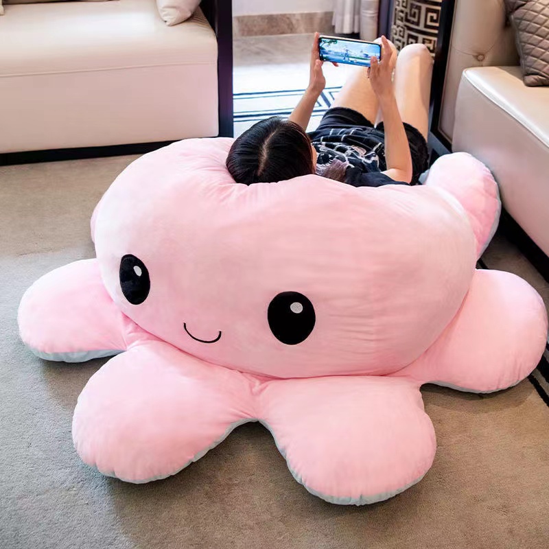 Ready หมอน 90/130/160 ซม.Flip Octopus ตุ๊กตา Plush ของเล่น Ragdoll คริสต์มาสของขวัญเด็กของขวัญวันเกิด Angry Mood Octopus หมอนตุ๊กตา