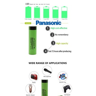 ถ่านชาร์จ 18650 Panasonic LiiTokala 3400 mAh เต็ม ของแท้ รับประกันคุณภาพด้วย LiiToKala 1 ก้อน ถ่าน